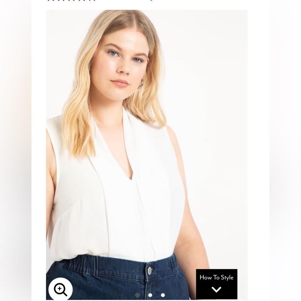 Eloquii Soft White Ultimate Layering Tank NWT Size 18